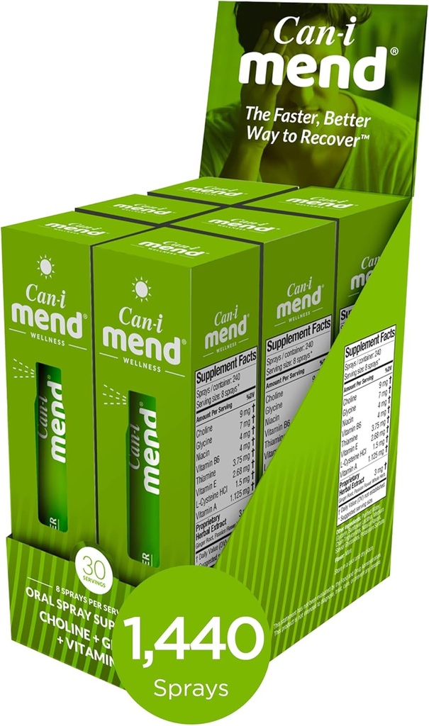 Can-i Mend Pečeň podpora Orálny vitamín sprej podporu tela a prírodné čistenie proces udržiavať dobré zdravie a wellness - 6 balenie s 180 Servisov