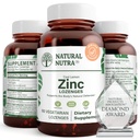 Prírodné Nutra Zinok Lozenges s vitamínom C, citrónová aróma, podporná imúnna, nervový systém a kostná sila, obohatené bioflavonoidy a včelí Propolis, sublingválny zinkový glukonát, 60 Vegetarián