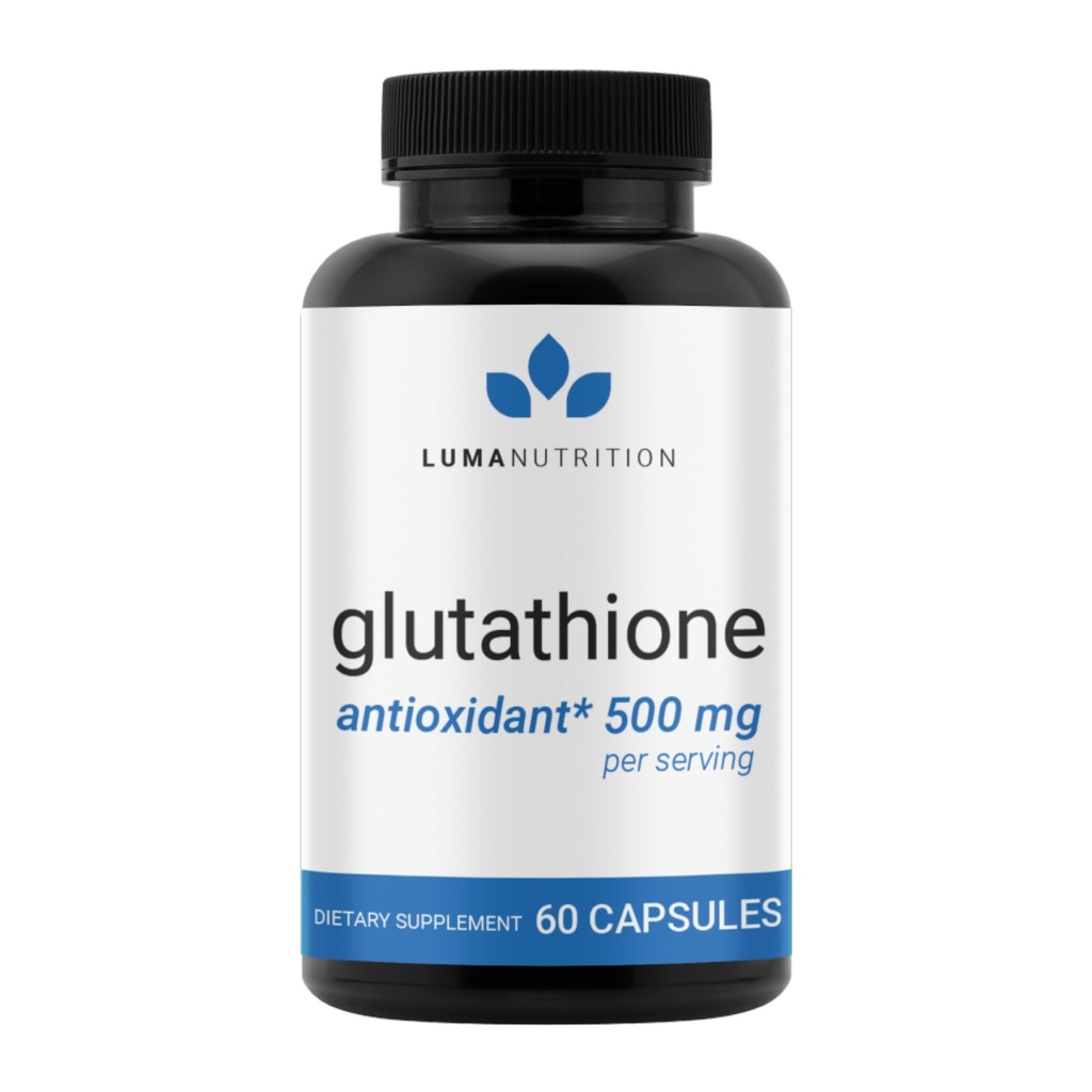 Luma Nutrition Premium Glutatión Supplement - 500mg - L-Glutatión - Antioxidačná podpora - Redukované - Podpora pre pečeň - 60 kapsúl