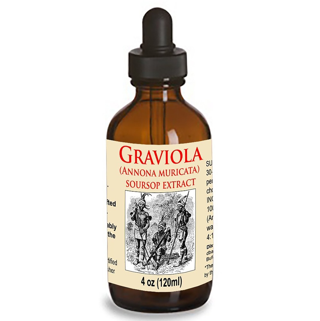Organická Graviola Liquid Soursop Extract 4 oz Wildcrafted Tincture (Annona Muricata) : Immune System Booster (4oz)