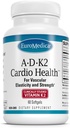 EuroMedica A•D•K2 Cardio Health - Cardio Health & Vacular Elasticity and Strength Support - Kardiovaskulárne podporné doplnky s vitamínmi A & D3 - Aids Krvná cieva Elasticita - 60 Softgels