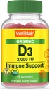 WellYeah Organic Vitamin D3 2 000 IU (50 μg) Gumies - Podpora kosti, svalovej sily a imunity - Non-GMO, Gluten Free - USDA Organic - Natural Flavors - 60 Gummies