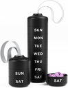 Betife roztomilý pilulka Organizátor, roztomilé týždenné pilulky pre cestovanie, roztomilé denné pilulky prípad 7 deň, so 7 veľkými Stackable Compartments, pevný ABS pilulka držiak pre vitamín doplnok medicína (čierna)