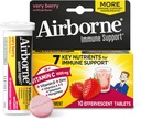 Vitamín C 1000 mg (per Serving) - Airborne Very Berry Effervescent Tablets (10 Počet v krabici), Gluten-Free Immune Suplement, s vitamínmi A C E, ZINC, Selenium, Echinacea & Ginger
