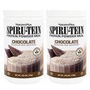 PrírodaPlus SPIRU-TEIN, Čokoláda - 1.05 libier, Balenie 2 - Rastlinný proteín Shake - Non-GMO, Vegetariánska, Gluten Free - 34 Celkové služby