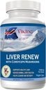 Viking Liver Renew Island - Liver Health Support Formula - Komplexná zmes húb s Cordyceps, Reishi, Shitake, Lions Mane, Maitake a Chaga Huby - 60 Veg Kapsule