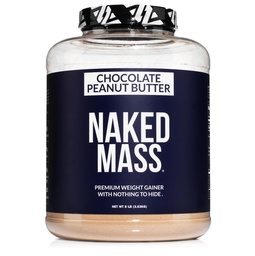 Naked čokoláda Arašidové maslo hmotnosť - 1,280 kalórií, 50G proteín, nič umelé. All Natural Weight Gainer Protein Powder - 8Lb Bulk, GMO Free, Gluten Free & Soy Free