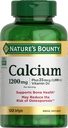 Prírodné Bounty Vápnik 1200 mg s 1000 IU vitamínu D3 - Bone Health Softgels, vápnik a vitamín D Supplement, bez lepidla, 2 Softgels per day, 120 ct (Pack of 1)