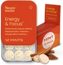 NeuroGum Energy Kofeínové mäty (144 kusov) - bez cukru s L-teanínom + prírodným kofeínom + vitamín B12 a B6 - Nootropným doplnkom pre ženy a mužov - Keto a Vegan, škorica