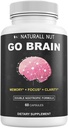 Go Brain Double Nootropic Formula, Mozog Doplnky pre pamäť a zameranie vitamínov, Ginkgo Biloba, Dmae Supplement, Bacopa Monnieri Supplement, Pamäť Vitamíny Mozog pre ženy a mužov