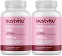 Alfa Kyselina lipoová 600 mg (na kapsulu) s Biotínom na zlepšenie absorpcie (240 Vegetariánov kapsuly) (2 x 120) Žiadne výplne - žiadne stearáty - žiadne prietokové látky