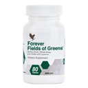 Forever Living - Fields of Greens, Green Superfood Supplement with Jačmenná tráva, Pšeničná tráva a lucerna na čistenie a alkalické, 80 Tablets