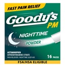Goody's Nighttime Powder, Pain Reliever & Sleep Aid with Acetaminophen & Difenhydramine Citrate, Caffeine Free, 16 Count