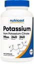 Nutricost Draslík Citrát 99mg, 240 Kapsule - bezlepok, non-GMO