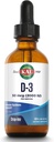 KAL Vitamín D3 2000 IU (50 μg) DropIns - Tekuté vitamín D3 kvapky - Sila kostí a Imunitná podpora Doplnková - Vegetariánska, 60-dňová záruka, cca 590 Servings, 1.8/z