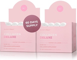 Collagen Deluxe 30 Shots x 2 I 8 Week Bundle I 12500 mg Marine Collagen (typ I & III) I Kyselina hyalurónová, biotín, vitamín C I bez cukru - 8 Week Supply