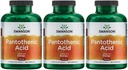 Swanson Kyselina pantoténová (vitamín B-5) Energetický metabolizmus Nerve Funkcia Podpora 500 mg 250 Kapsule (3 balenia)