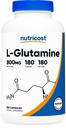 Nutricost L-Glutamine 800mg, 180 Kapsule - Bezlepkové, Non-GMO