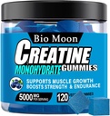 Kreatínmonohydrát Gummies 5000 mg pre mužov a ženy, žuvačky Kreatín Monohydrát pre svalovú silu, svalový Builder, Energy Boost, Pred-Workout Supplement (120 počet) - čučoriedková príchuť