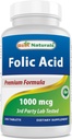 Najlepšie prírodné kyseliny listovej 1000 mcg (vitamín B9), 240 tabliet