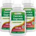 Najlepšie prírodné Cascara Sagrada 450 mg 250 Kapsule (250 Počet (Pack of 3))
