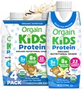 Orgain Organic Kids Protein Nutritional Shake, Vanilla - 8g proteínu, 22 vitamínov a minerálov, ovocie a zelenina, bez lepku, bez sóje, non-GMO, 8.25 Fl Oz (Stock of 4)