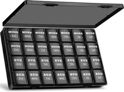 XL veľké týždenné pilulky Organizátor 4 časy za deň, 7-Day pilulky boxy a Organizátor AM PM, Big Compartments pilulky prípad, mesačný medikácie Organizátor 28 dní dispenzér pre rybie oleje
