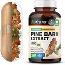 BIO KRAUTER Pine Bark Extract Kapsule 400 mg - 100 gróf - Antioxidant Supplement - 95% Proanthocyanidíny - Pine Bark Supplement - Vegan, žiadne výplne