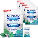 Mucinex InstaSoothe Sore Throat + Cough Relief Alpine Herbs & Mint Flavor, Fast Acting, Cooling Comfort, Výkonný Sore Throat Oral Pain Reliever, 40 Medikované kvapky (40 Počet (Pack of 5))