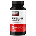 FORCE FACTOR Benfotiamín Plus Tiamín Supplement, Tuk Rozpustný vitamín B1 pre vysokú absorpciu, non-GMO, Vegan, 90 Rastlinné kapsuly