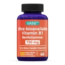 VANI vitamín B1 s 750 mg Benfotiamín, 2 v 1 Rozšírená formula - Fat & Water Rozpustný tiamín B1 doplnok 