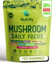Nutrify 120 Hubové Gumičky Immune Support & Brain Performance Resilience & Memory Boost with Reishi, Cordyceps, Turkey Tail, Maitake, Shiitake & Chaga Delicious Malinová chuť Vegan & Sugar Free