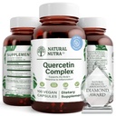 Natural Nutra Quercetin Complex s hypromelínom a vitamínom C Citrus Bioflavonoid Supplement, Support Body to Seasonal Changes & Body Redness, Propaguje zdravie pečene, 100 Vegan a Vegetariánske kapsule