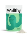 Wellthy Keto Power s BHB soľami pre instantnú ketózu a energiu, prírodná jahodová kivi, 10.58 oz