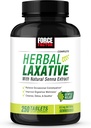 FORCE FACTOR Bylinné pre Zápcha Relief pre dospelých, Trávenie doplnok Vyrobené so Sennou na čistenie, Detox, a Soothe, Laxatíva pre zápcha pre ženy a mužov, 250 tabliet