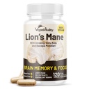 Vegan Vitality Lions Mane Supplement Kapsule - Nootropic Brain Support Supplement, Lions Mane Mushrom Extract Capsules - 120 Vegan Bacopa Monnieri, Gotu Kola, Ženšen
