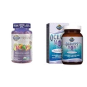 Záhrada života Organics Prenatálne Gummies Multivitamín s vitamínom D3, B6, B12 a oceány Mom Prenatálny rybí olej DHA, Omega 3 Rybí olej Supplement - Strawberry, 350m