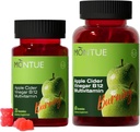 Apple Cider Ocogar Gummies B12 Multivitamín, ACV Supplement Gummy Vitamíny,Vegetariánske doplnky pre ženy a mužov,Non GMO,Podpora Normal Energy Levels & Gut Health 60 Gummies (90)