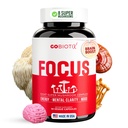 GOBIOTIX Focus Lions Mane Supplement - Hubový komplex - Nootropics Adaptogén Vitamíny - pamäť, jasnosť, energia, imunitná podpora, Cordyceps, Reishi, Chaga a Maitake - 90 kapsúl