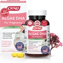 CATALO Omega 3 Algae DHA pre ženy - 550mg DHA-Rich Oil z mikrorias, Ideálne pre prenatálne, Tehotenstvo a dojčenie, Vegetariánske Softgels, bezlepkové - 60 Softgels