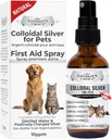 Koloidné striebro pre psy, pes svrbivá koža Relief, Hot Spot Liečba pre psy a mačky, Starostlivosť o ranu pre domáce zvieratá, Pes Paw Licking Support, Pet Skin Upokojujúce, 2oz (59ml) Sklenená fľaša