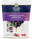 Manuka Health Manuka Honey Throat Lozenges - Blackcurrant Ochutené Lozenges, 58-Count - Kašeľ kvapky Infúzované s Raw Manuka Honey & Vitamín C pre imunitnú podporu
