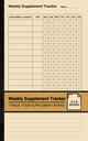 Týždenný doplnok Tracker: Jednoduché Supplement Log kniha 