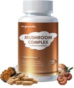 Mušroom Complex Supplement 2600mg, 120 Kapsule - 10 Huby Blend - Reishi, Lions Mane, Cordyceps, Chaga, Turkey Tail, Maitake, Shiitake, Oyster Nootropic Complex - Mozog, Energy, Focus Pills