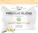 Svalové hovädziny Fed Premium Blend Srvátkový proteín, hydrolyzovaná srsť, izolát, Micellar Casein, 21g Protein, 100 kalórií (Vanilla, 5lb)