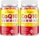 CoQ10 Gummy s PQQ - 400 MG Koenzým Q10 High Potency, Vylepšené s ayurvedic bylín, Adaptogénny Müshroom Blend & Probiotiká pre srdce, mozog, energia, imunita, Cherry Flavor, 120 Vegan Gummies