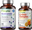 biofix B-3 nikotínamid 500 mg 180 vakov - voľný vitamín C-1000 30 tabliet - nikotínový amid Niacín prírodný vitamín bez splachovania formula - podporuje zdravie kožných buniek