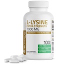 Bronson L- Lysine Extra sila 1000 MG na tabletu Vysoká potencia, Imunitná podpora a podpora Kolagénová syntéza, Non- GMO, 100 Vegetariánskych tabliet