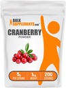 BulkSupplementments.com Brusnicový prášok - brusnicové doplnky pre ženy a mužov, brusnice sušené vzduchom - nesladené a bez lepidla, 5g na porciu, 1kg (2,2 lbs) (pack of 1)