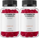 Kód Vitamín D3 Chumé vitamíny, vitamín D3 5000 IU Gummies Cholekalciferol 125 μg, mäkký pektín-Na základe, Živočíšne želatína-Bummy, Gummies Vitamíny, Chutná jahodová, non-GMO - 2-Pack